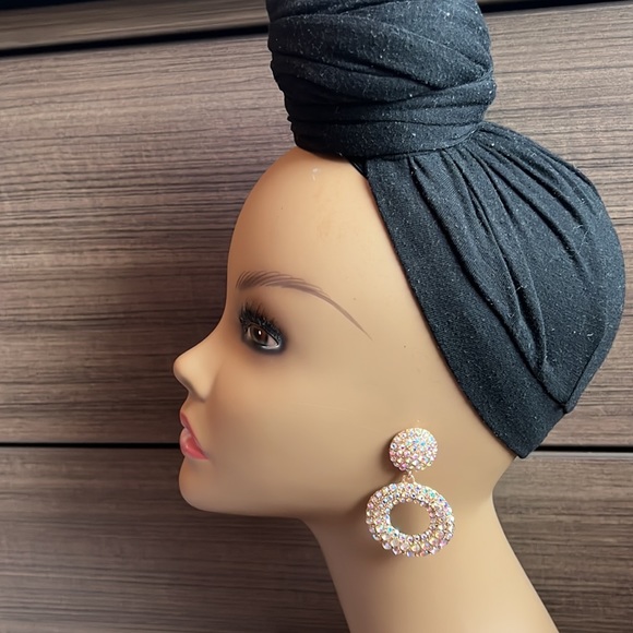 Rhinestone Long Drop Earrings - Picture 5 of 6